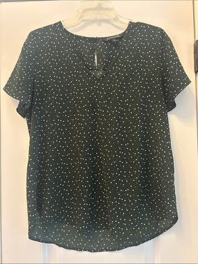 41 Hawthorn Dark Green Polka Dot Short Sleeve Blouse